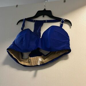 NWT Swim by Cacique Size 44D Bandeau Bra Blue